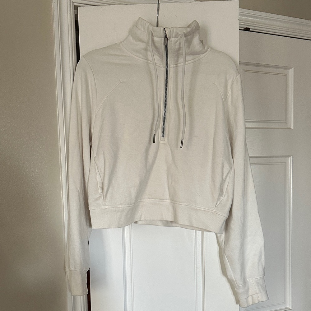 Women's White High-Neck Pullover